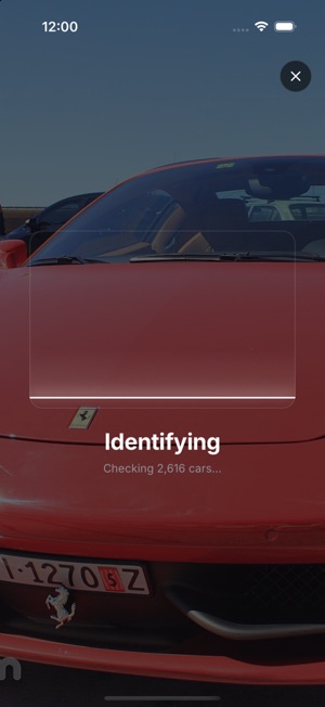 Spun's camera identifying a red Ferrari